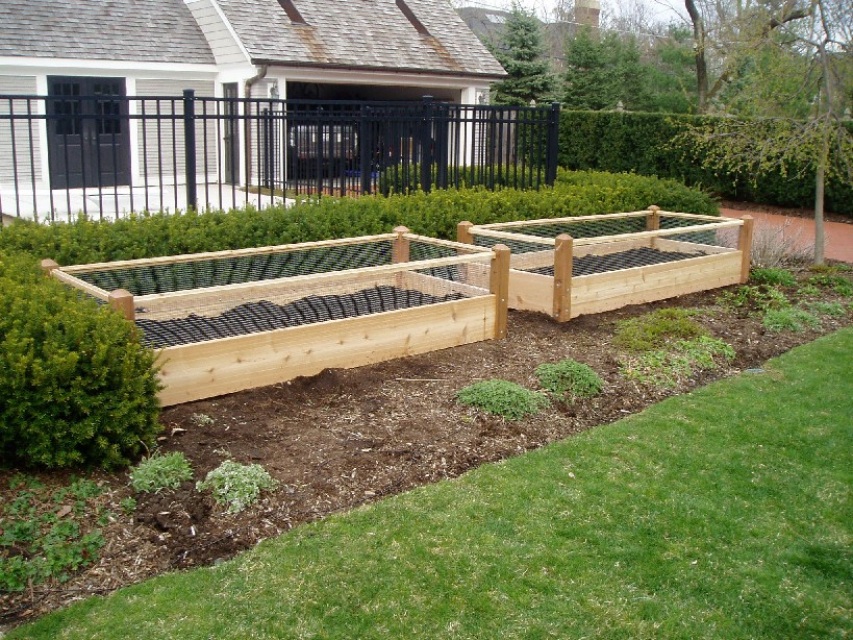 Two Raised Garden Beds With Rabbit Railing 3x5x2 Or 4x4x2 Feet Tall