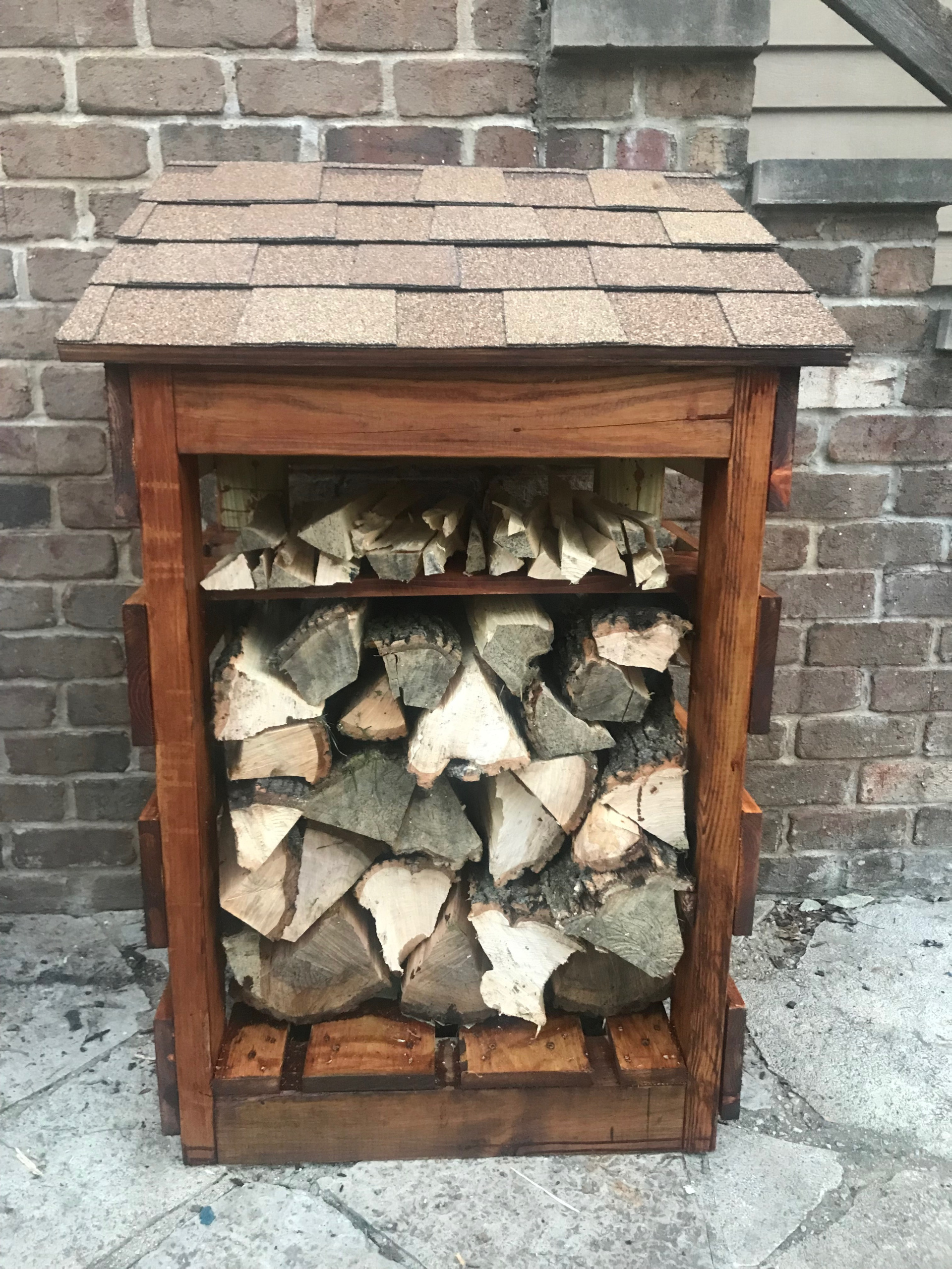18x24x42 Weathered Wood Firewood Log Storage Bin Shed Kit