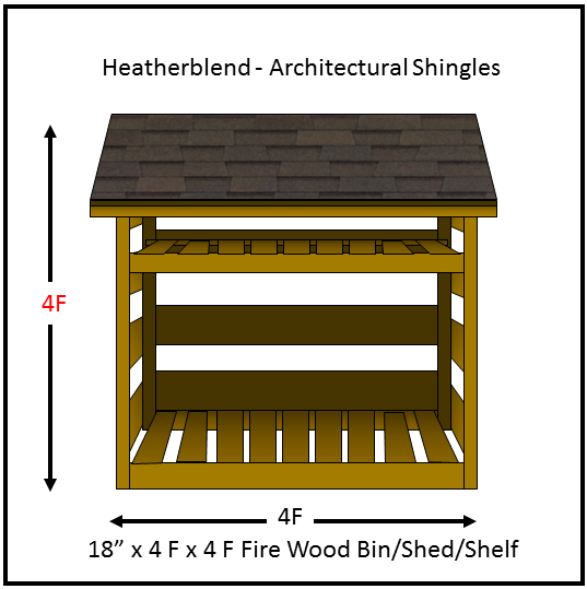 18x48x48 Heatherblend Firewood Log Storage Bin Shed Kit