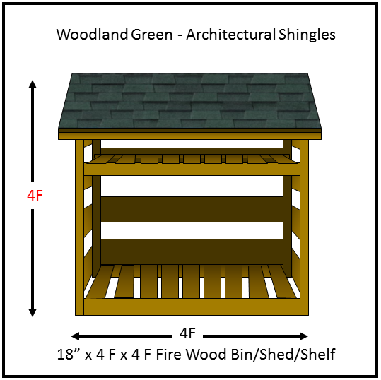 18x48x48 Woodland Green Firewood Log Storage Bin Shed Kit